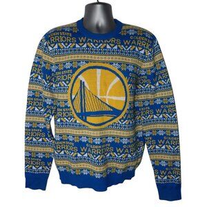 Golden State Warriors Ugly Xmas Sweater Men’s L Knit Plaid Retro‎ Big Logo